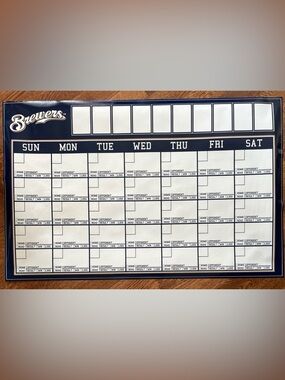 New Pottery Barn Major League Baseball MLB Dry Erase Calendar Milwaukee
Brewers